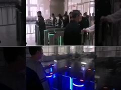 حاجز سوينغ للمشاة الباب الدوار SUS304 من الفولاذ المقاوم للصدأ مع قارئ RFID